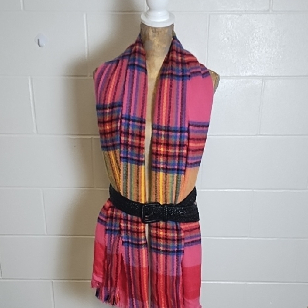 36"X74" Multi Colored Plaid Soft Fabric Scar Wrap